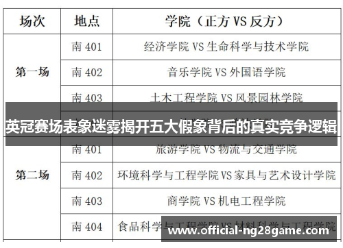 英冠赛场表象迷雾揭开五大假象背后的真实竞争逻辑