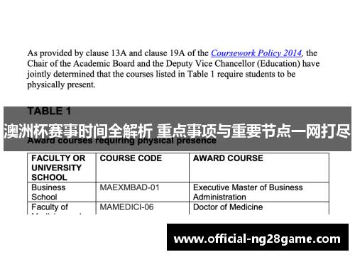 澳洲杯赛事时间全解析 重点事项与重要节点一网打尽 澳洲杯赛事时间全解析 重点事项与重要节点一网打尽